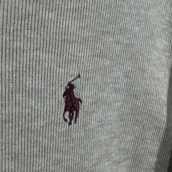 Polo Ralph Lauren Sweater Beige Pullover Quarter Zip Sweatshirt Pony Mens XL - Picture 3 of 6